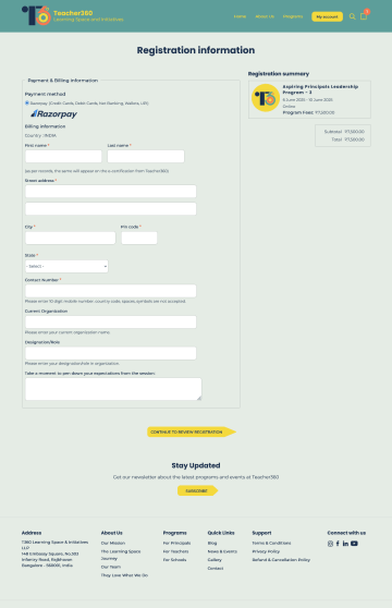 Checkout -Teacher360 Learning Spaces