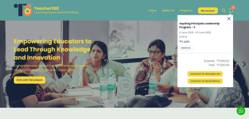 Registration Popup Cart - Teacher360 Learning Spaces